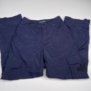 Bum Equipment Pants Y2K Cargo Outdoor  Running Athletic Gym Hiking Nylon Blue